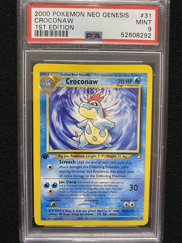 Croconaw (1st Edition) graded PSA 9 for sale on eBay