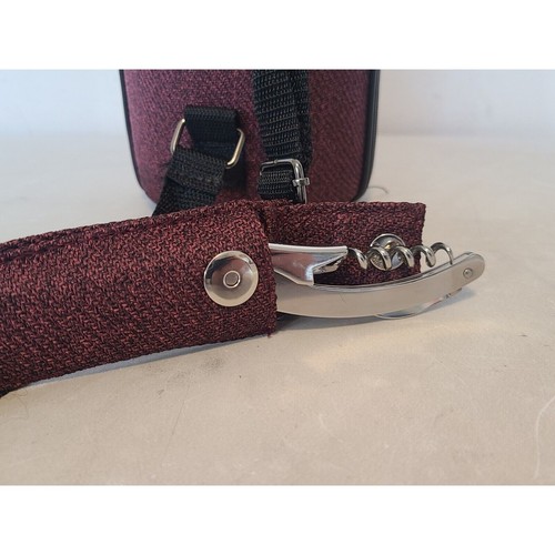 The Caddy O Wine Bottle Carrying Tote NEW with BOX & Corkscrew Chiller Burgundy - Picture 8 of 22