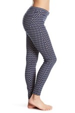 HUE Women s Peacock Dot Stretch Denim Leggings Oxford Blue Small Straight Leg