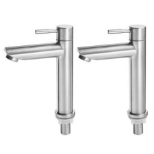 Twin Taps Set  Cold Pair Tap Traditional Bath Bathroom Basin Sink 2pcs