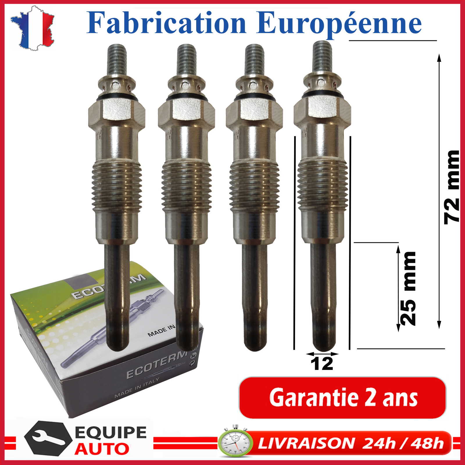 4 bougies préchauffage Seat Volvo technologie double filament premium Y-924j