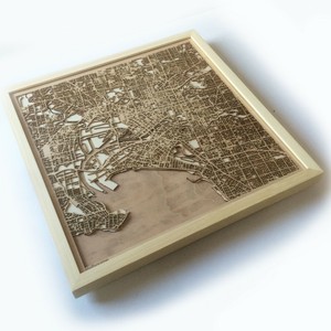 Download Melbourne Wooden Map Laser Cut Streets City Maps 3d Framed Wall Art Wood Ebay