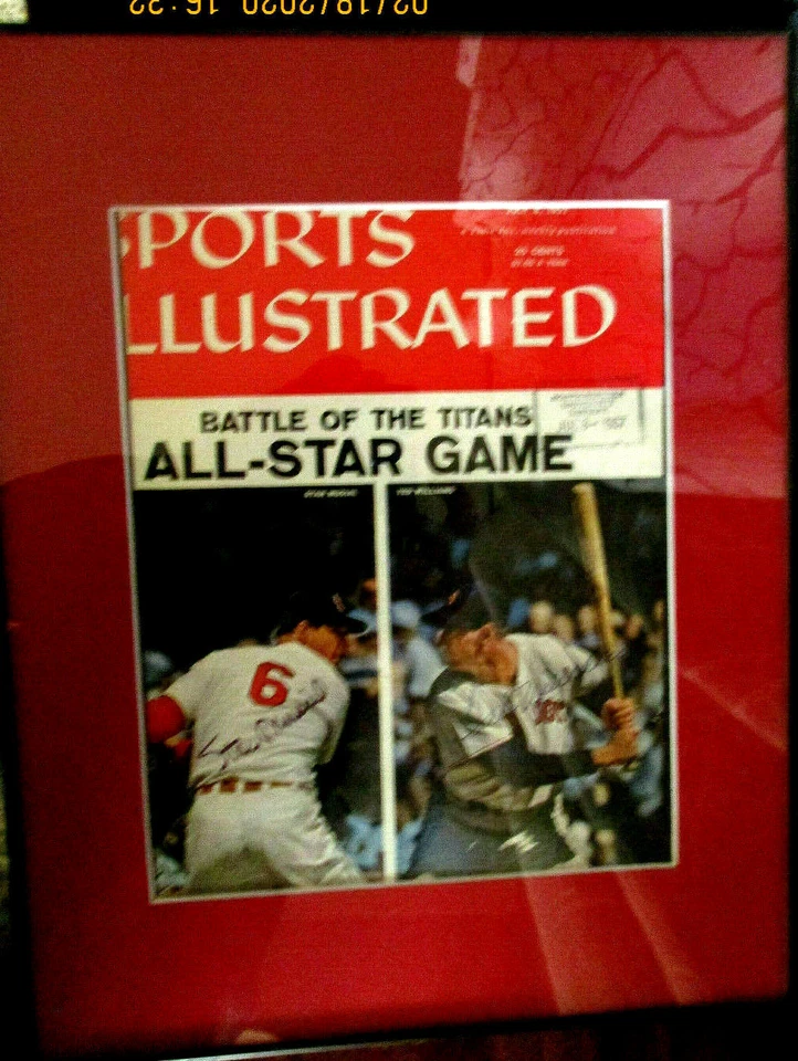 Stan Musial & Ted Williams Baseball HOFers Autographed 8x10 1957 SI Cover PSA - Image 2 of 4