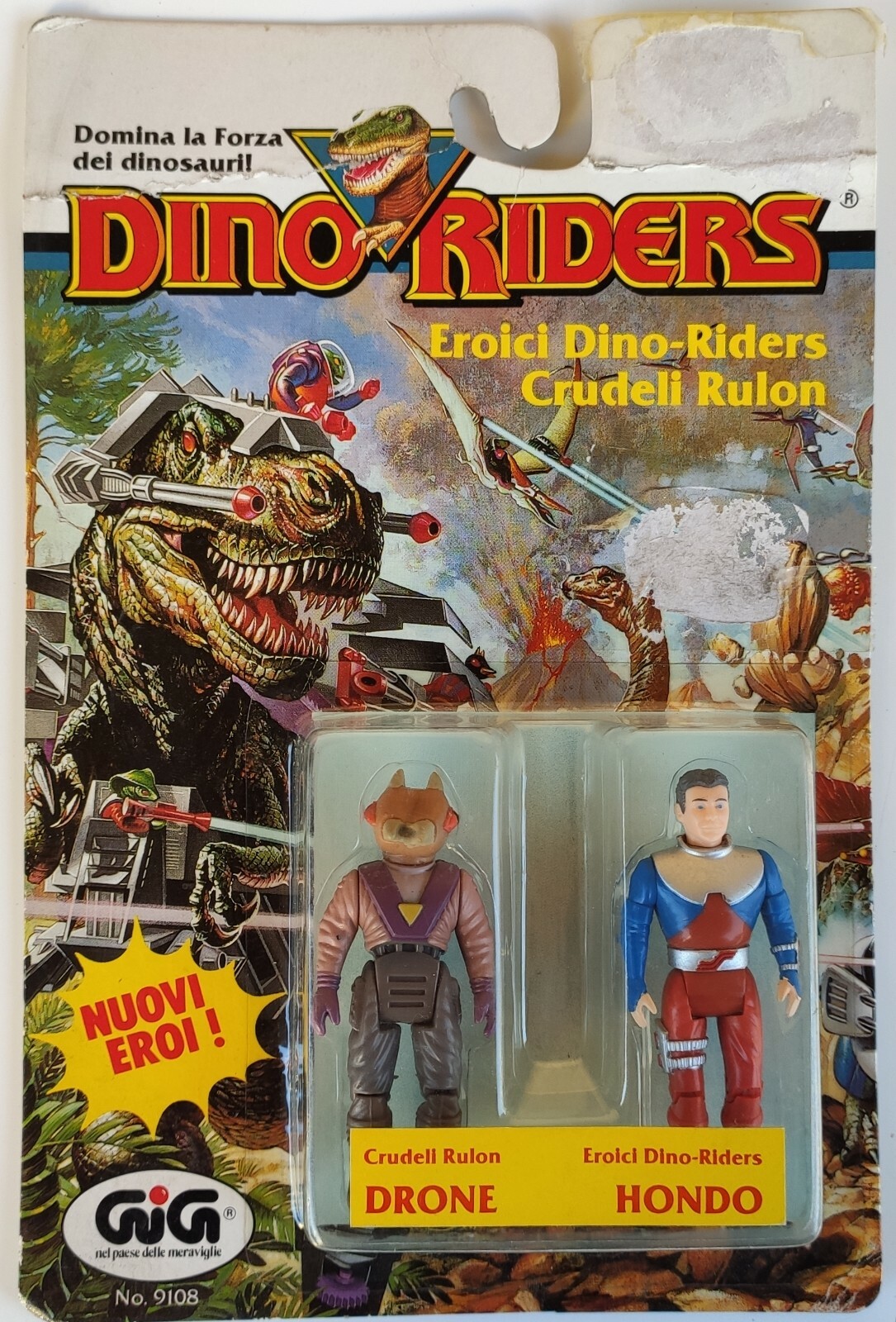 DINO RIDERS BLISTER CON 2 MINI ACTION FIGURES MOC VINTAGE NEW GIG RULON ...