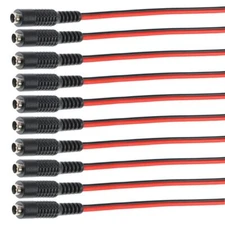 DC Power Pigtail Cable 10pcs 12V 5A Male Connector CCTV Security Surveillance