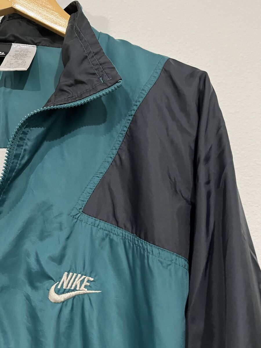 Vintage Nike Black Tag Green White Full Zip Windbreaker Vintage Nike Black Tag Green White Full Zip Windbreaker