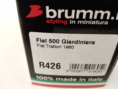 Brumm Fiat 500 Giardiniera Vehículo Comercial Fiat Tractores 1960 1/43 R426 - Imagen 2 de 2