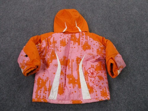Spyder Jacket Girls 4 Pink Orange Hooded Full Zip Outdoors Hiking Coat Youth - Picture 15 of 18