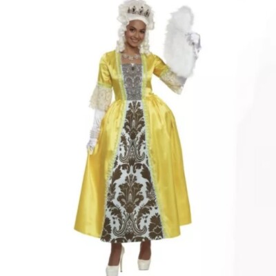 Regency Romance Queen Dress Royal Court Halloween Costume Womens Size L/XL 10-12