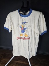 Vintage 70s 80s XL Disneyland Donald Duck Collar Ring T shirt Retro Disney