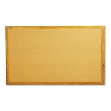 Quartet Cork Bulletin Board 60"W x 36"H Pin Board, Oak Finish Frame 305