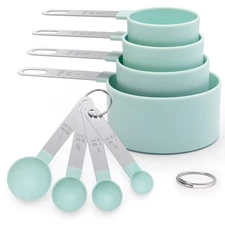 Measuring Cups and Spoons Set of 8 Pieces, nesting measuring cups for Measuri...