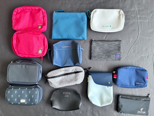 Airlines Travel Amenity Kit Toiletry Bags Lacoste Wrexham Helbig Delta Lot Of 13