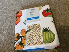 New With Tags King Size Duvet Set With Fruit And Veg Pattern Green Red Colours