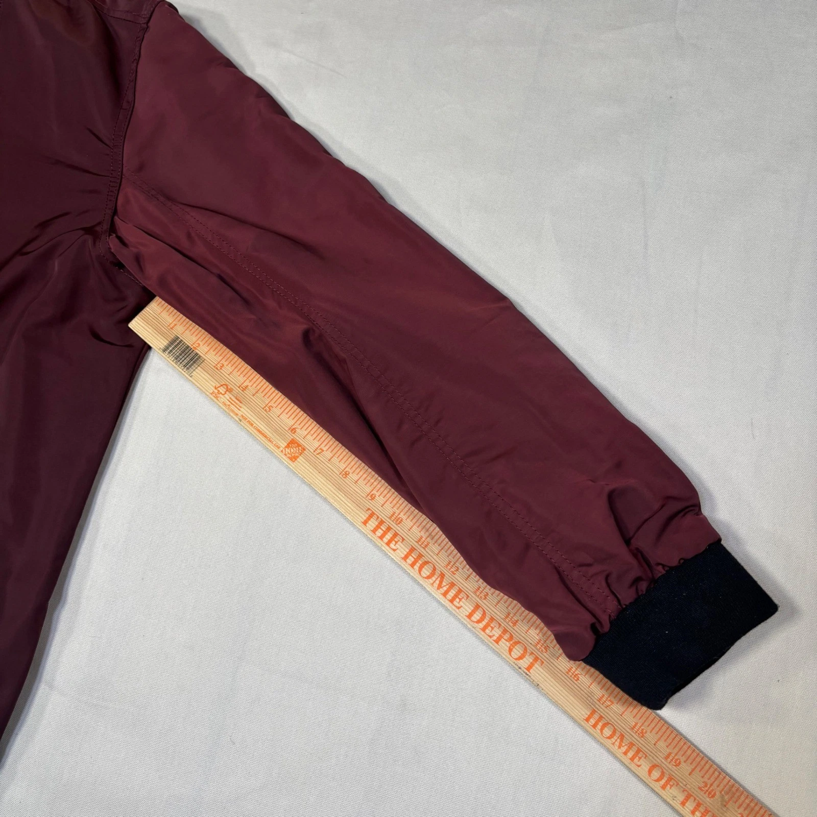 Civil Society Reversible Bomber Jacket Burgundy Grey Mens Size XL Polyester image 10