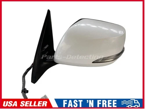 White Blind Spot Driver Side View Mirror Power Folding For 2014-2023 LEXUS GX460