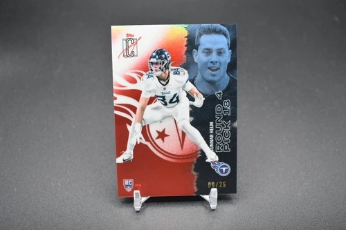 2025 Topps Signature Class #166 Gunnar Helm Red Chrome /25 RC Tennessee Titans
