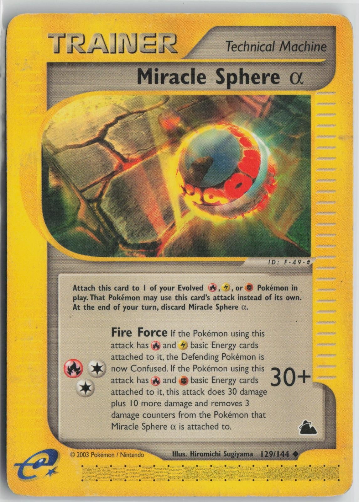 Miracle Sphere Alpha 129/144 Uncommon Skyridge Pokemon Moderately Played
