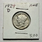 1929-D Mercury Dime 10C SILVER - Fine (F)
