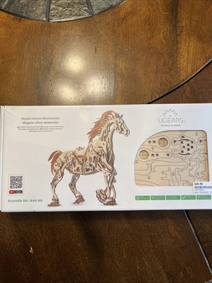 UGEARS NEW SEALED BOX Mechanical Horse Mechanoid 3-D Puzzle, Wooden Model
