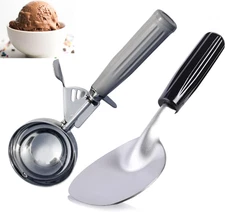 Professional Ice Cream Scoop Set, Stainless Steel Trigger Release Portion Scoop 