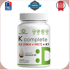 Vitamin K Complete - 240 Coconut Oil Softgels, Full Spectrum Triple Vitamin  