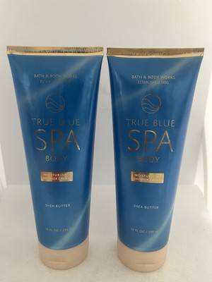 2 New Bath Body Works True Blue Spa Moisturizing Shower Cream Wash Shea Set