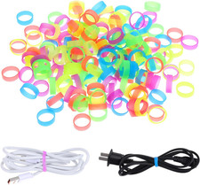 200 Pieces 0.5 Inch Small Elastic Silicone Rubber Bands Black Strong Rubberbands