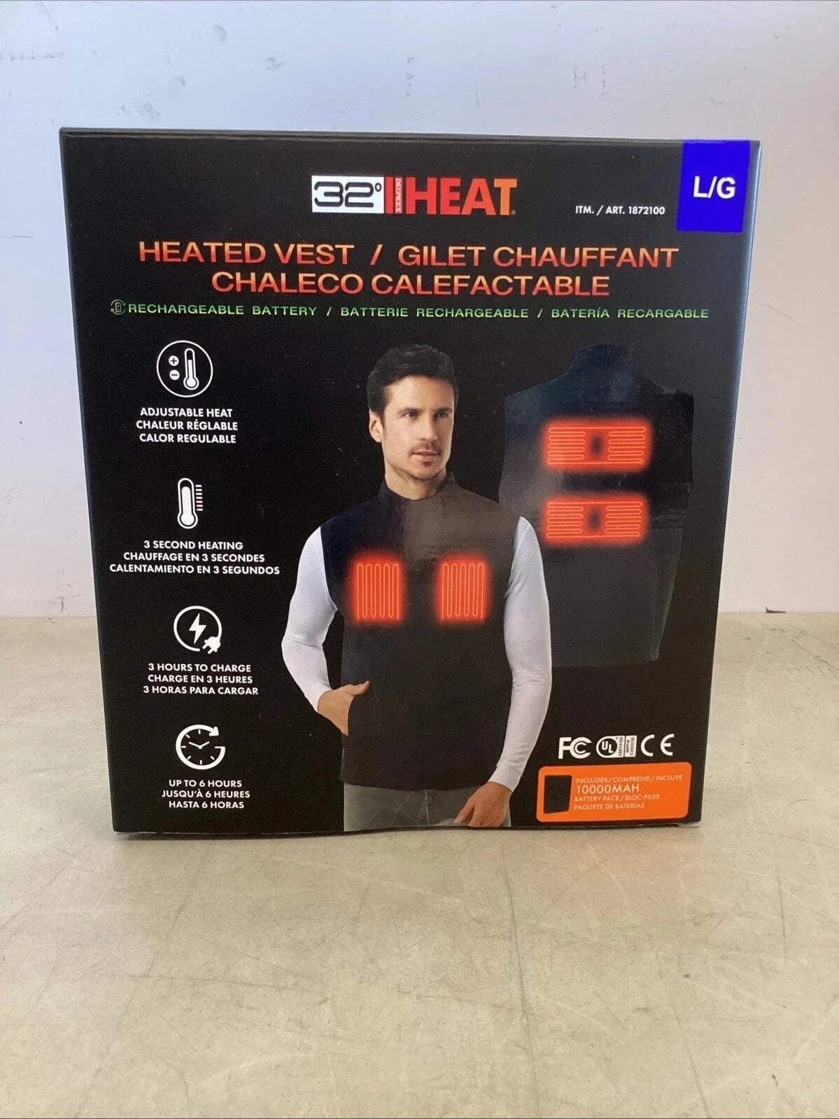 Cosco 32 Degrees Rechargeable Heated Vest 1872100 Black Large