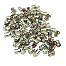 Pack 50 Metal Dome Type Valve Caps With Inner Seals