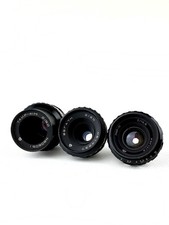 Lens Vintage Soviet Set 3 pcs Black Magic Tair-41 Vega 7-1 Mir-11 Kiev-16U BMPCC