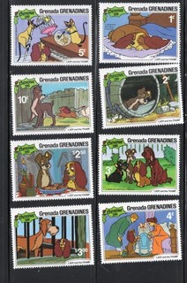 GRENADA GRENADINES #450 458 DISNEY SHORT SET MINT VF NH O.G
