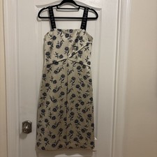 Tory Burch Women's Floral Jacquard Dress with Embellished Straps Size 2 Multi