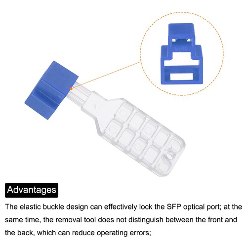10pcs Port Blocker Locking RJ45 Port/Dust Blocker with Plastic Coded Keys,Blue - Photo 4 sur 5