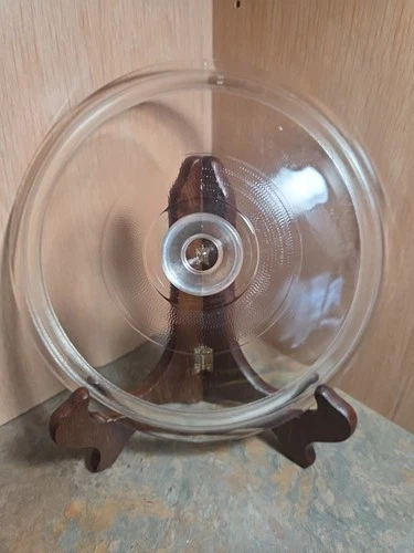 Vtg. Pyrex 408 Clear Glass Replacement Lid Round 8.75" Overall VGC