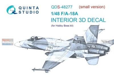 QTSQDS48277 1:48 Quinta Studio 3D Decal - F-18A Hornet (HBS kit) Small Version
