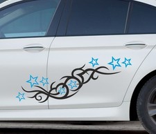 Aufkleber Auto Car Style Tattoo Tribal Seitendekor Sterne Stars 2farbig 259