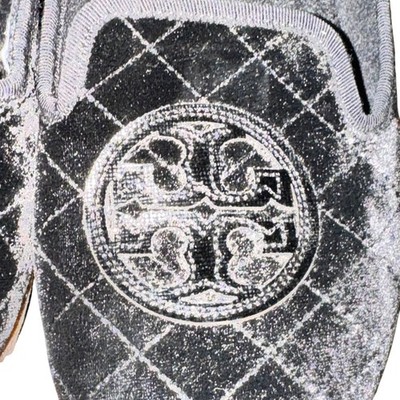 Tory Burch Billy 2 Flats Women's Size 8 M Black Crushed Velvet