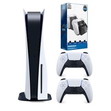 Sony Playstation 5 Disc Version with Extra Controller, Charging Station Bundle