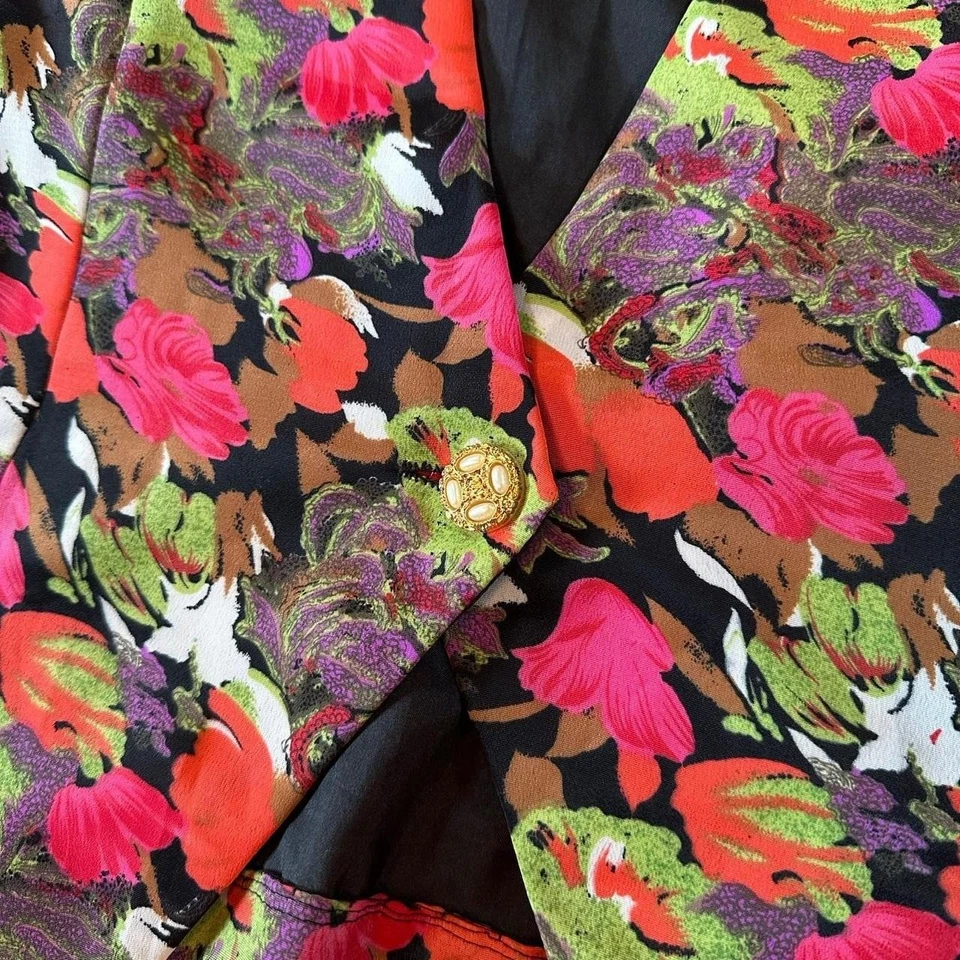 Chaleco Floral Vintage Años 90 Para Mujer Vintage Flor Botón Frontal Años 90 Chaleco Foto 2 de 4