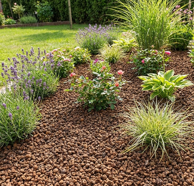Lavagranulat Lavasplitt Lavamulch Gartensplitt Abdecksplitt Bodendecker Mulch