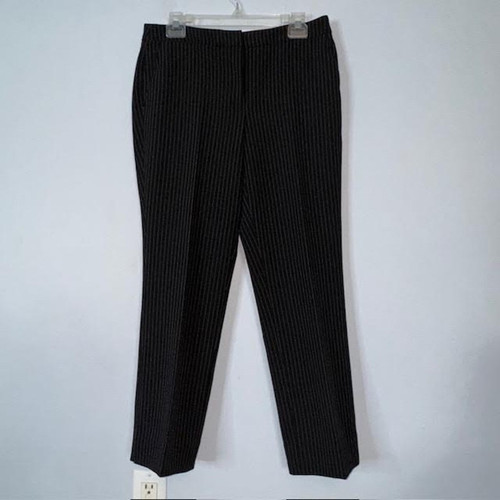 Bar III Women's Pinstripe Straight-Leg Dress Pants Four Pockets Black Size 6