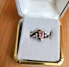 Vintage Sterling Silver Pink Ice & Crystal CZ Ladies Signed AVON Ring Size 10