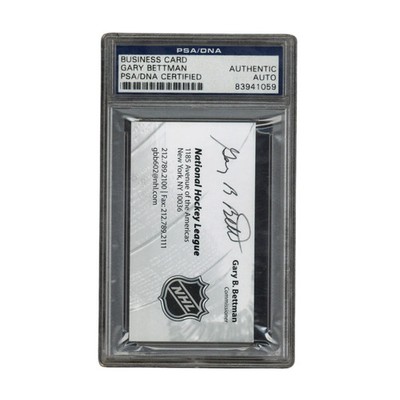 Gary B Bettman Autographed Signed NHL Commissioner Business Card PSA