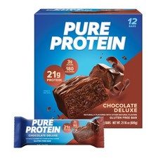 Pure Protein Chocolate Deluxe Protein Bars 20g Protein 3g Sugar 12 count