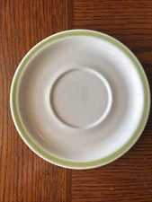 8STONYBROOK BY JAPAN Stoneware Saucers With Green Band