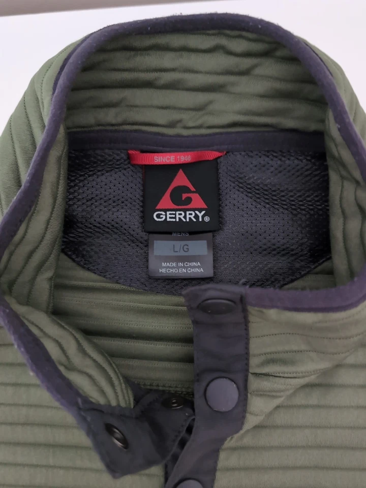 Chaqueta polar suéter verde a presión Gerry para hombre talla grande Foto 4 de 4