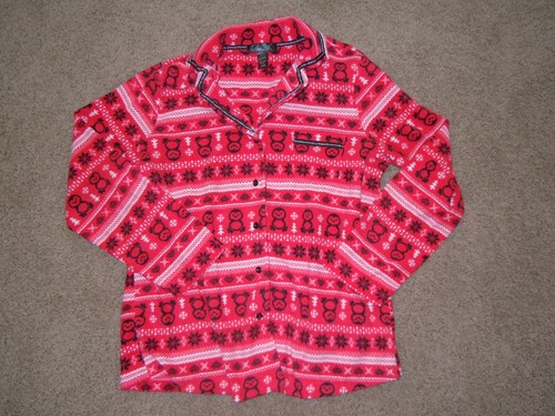 RENE ROFE Women's PAJAMA set fleece size Small Christmas penguins red - Bild 2 von 4