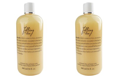 2x 16 oz PHILOSOPHY FALLING IN LOVE PERFUMED OLIVE OIL BODY SCRUB - Total 32 OZ
