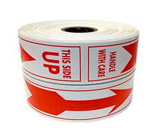 1-1/8"x7" This Side Up w/ Arrow Labels Shipping Fragile Stickers (2) RLS 250 EA